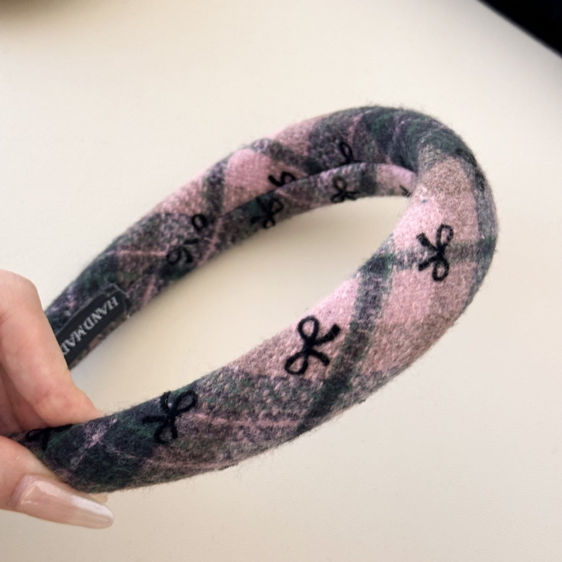 Bow Plaid Polyester Hair Headband 