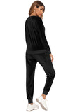 Round Neck Long Sleeve Loungewear Set with Pockets Lingerie & Nightwear
