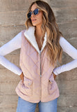 Fuzzy Zip Up Vest Coat with Pockets 