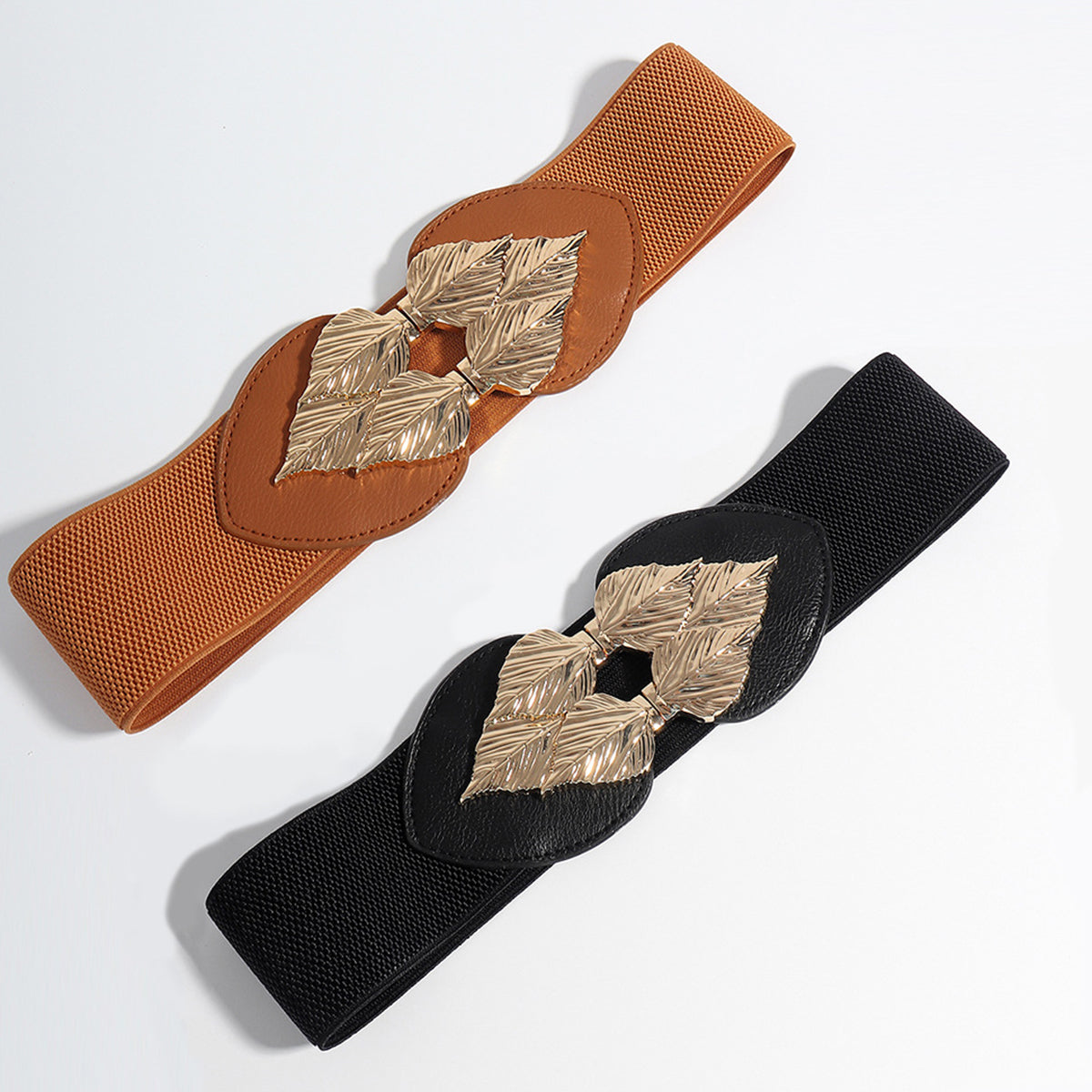 Alloy Leaf Buckle Elastic Belt 