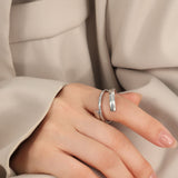 Titanium Steel Layered Wrap Ring 