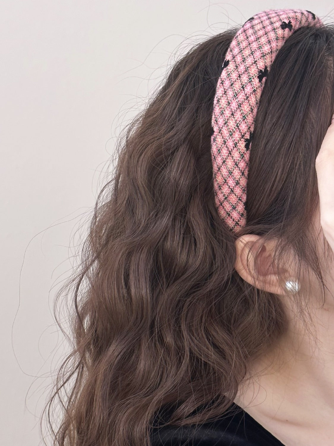 Plaid Bow Wide Headband 