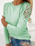 Full Size Cutout Round Neck Long Sleeve T-Shirt 