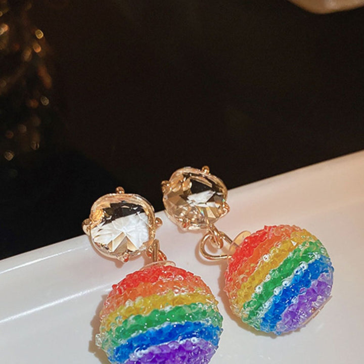 Contrast Crystal Bead Earrings 
