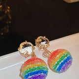 Contrast Crystal Bead Earrings 