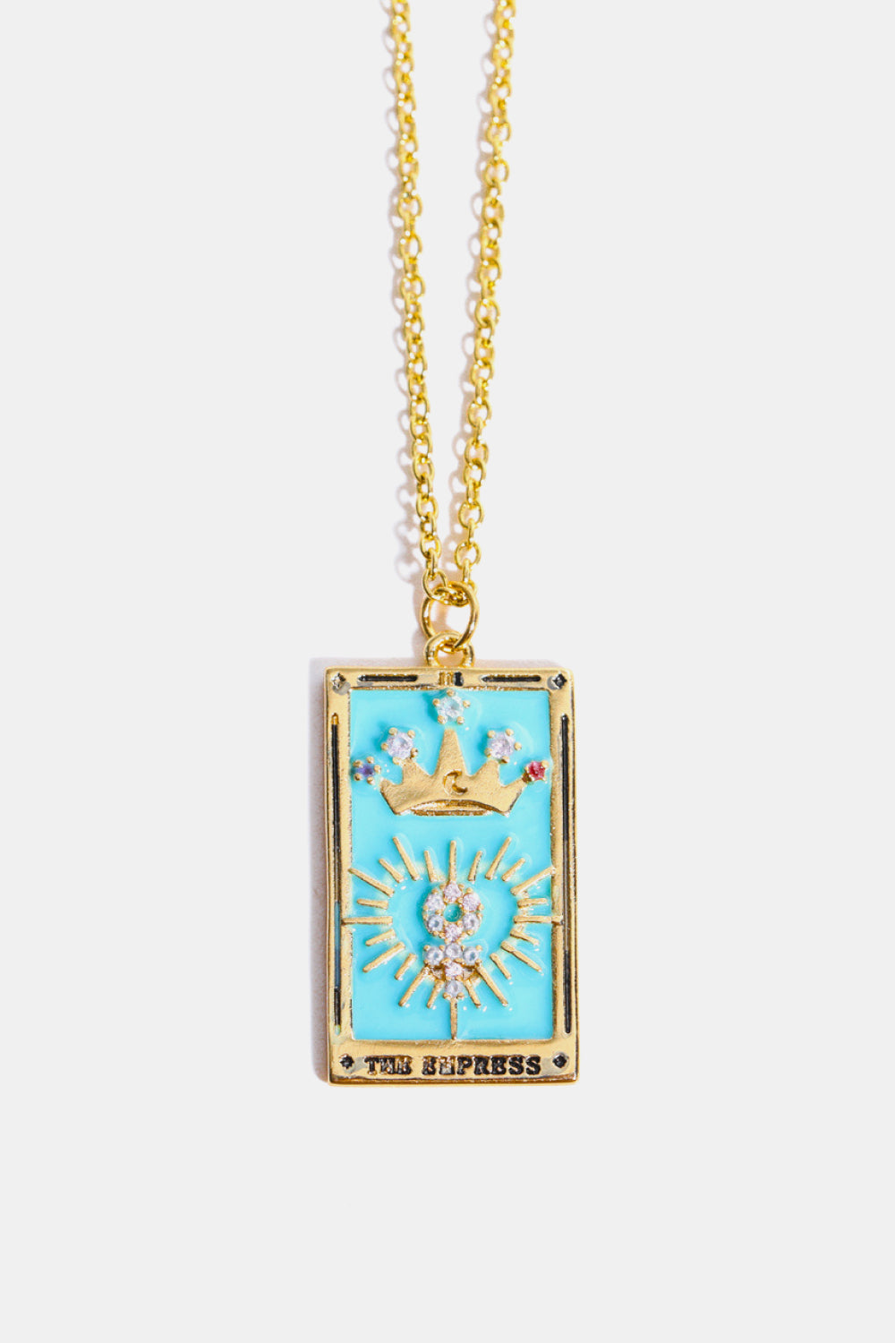 Tarot Card Pendant Stainless Steel Necklace 