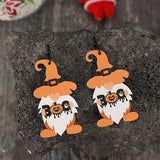 Wooden Dwarfs Pumpkin Dangle Earrings 
