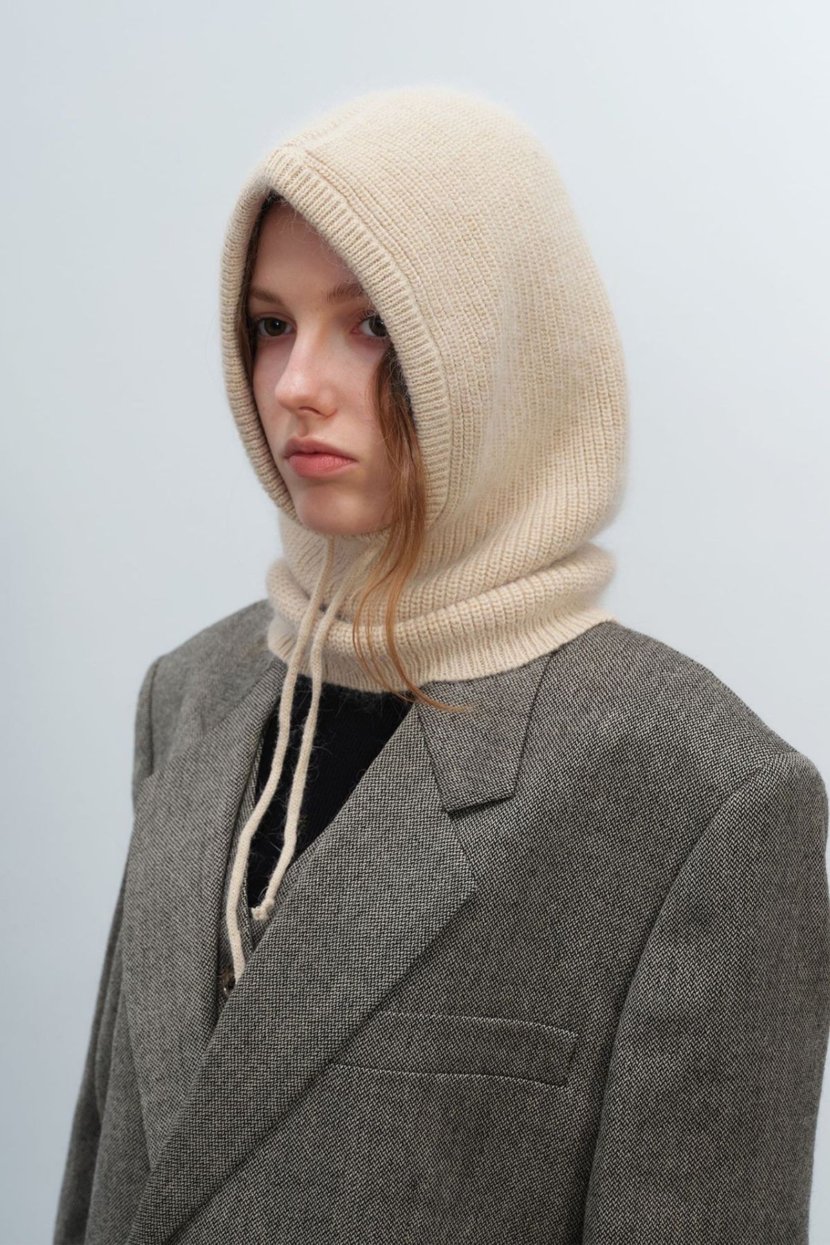 Drawstring Solid Color Thermal Knit Hat 