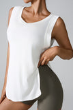 Slit Round Neck Active Tank 