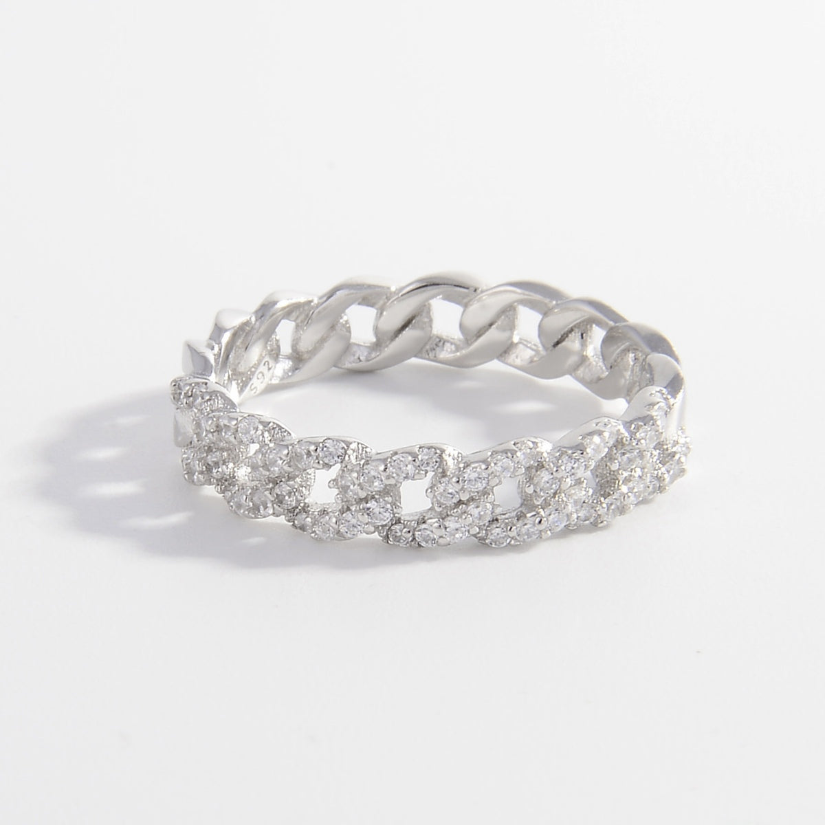 925 Sterling Silver Inlaid Zircon Ring 