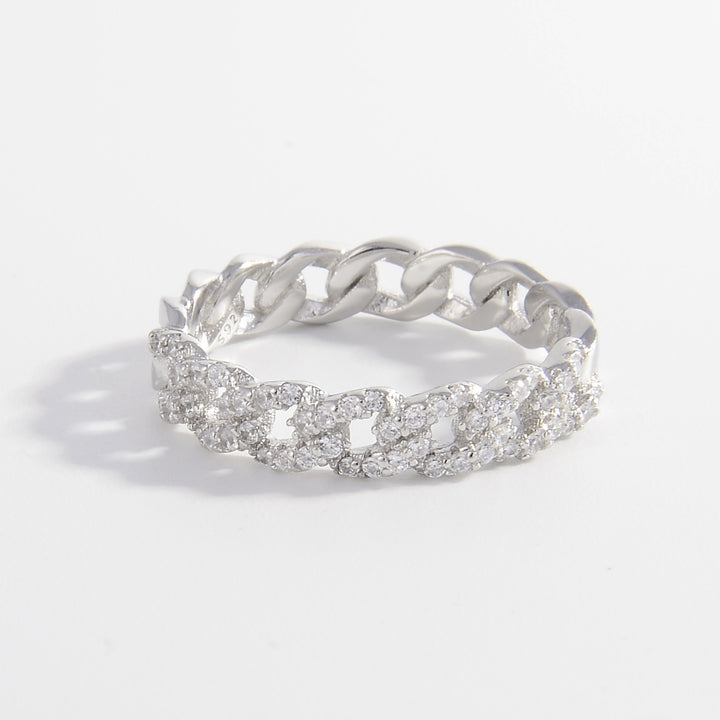 925 Sterling Silver Inlaid Zircon Ring 