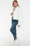 Snobbish Snap Down Long Sleeve PU Leather Jacket 