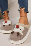 Elk Furry PVC Flat Slippers 