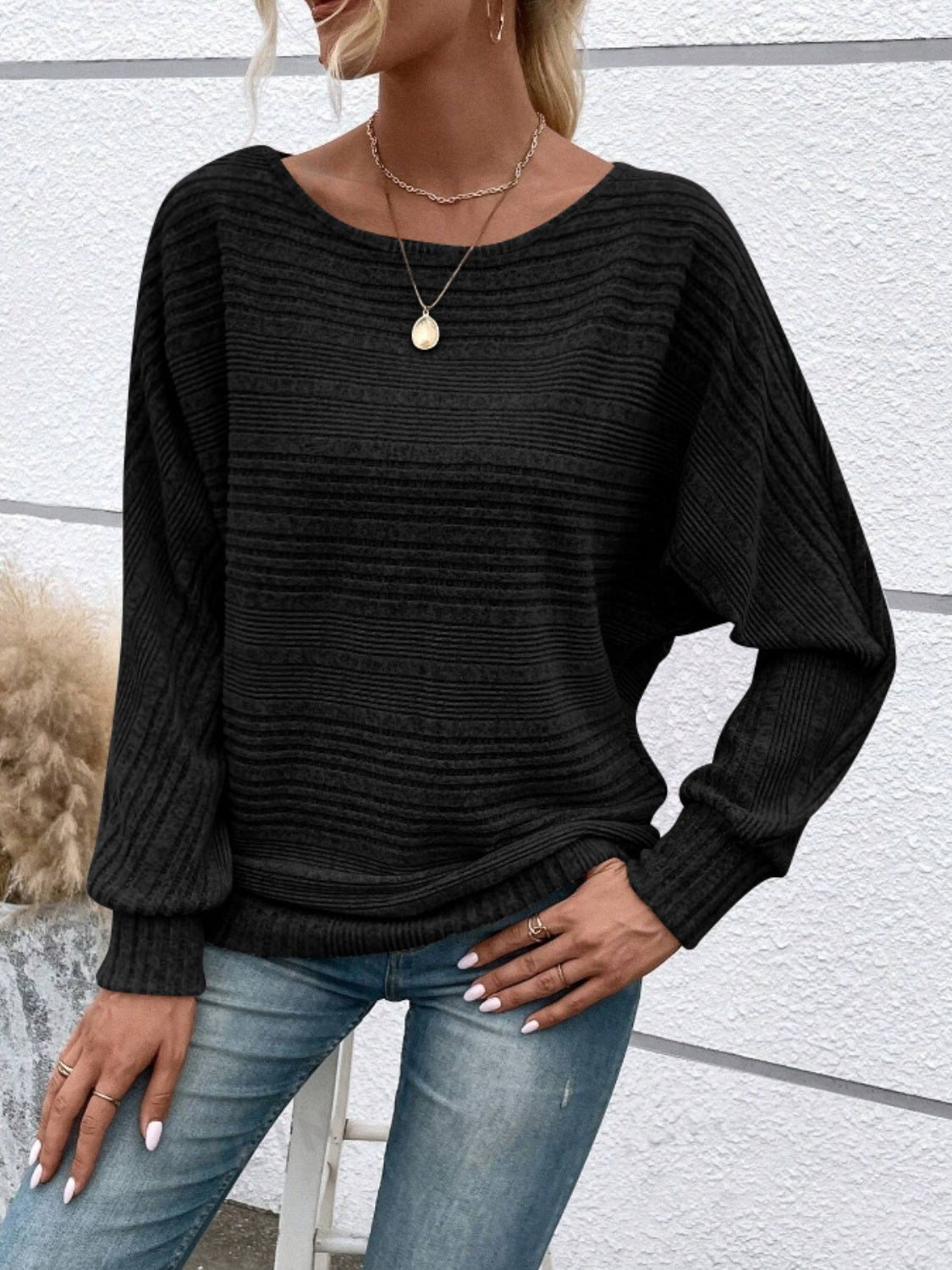 Full Size Round Neck Long Sleeve Top 