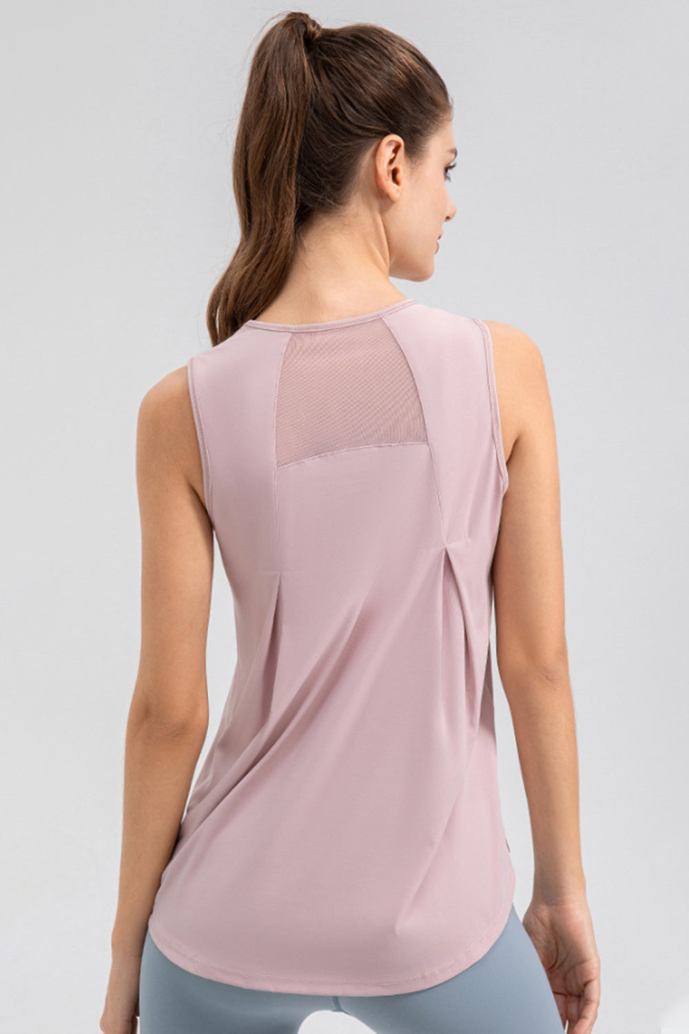 Round Neck Wide strap Active Tank 