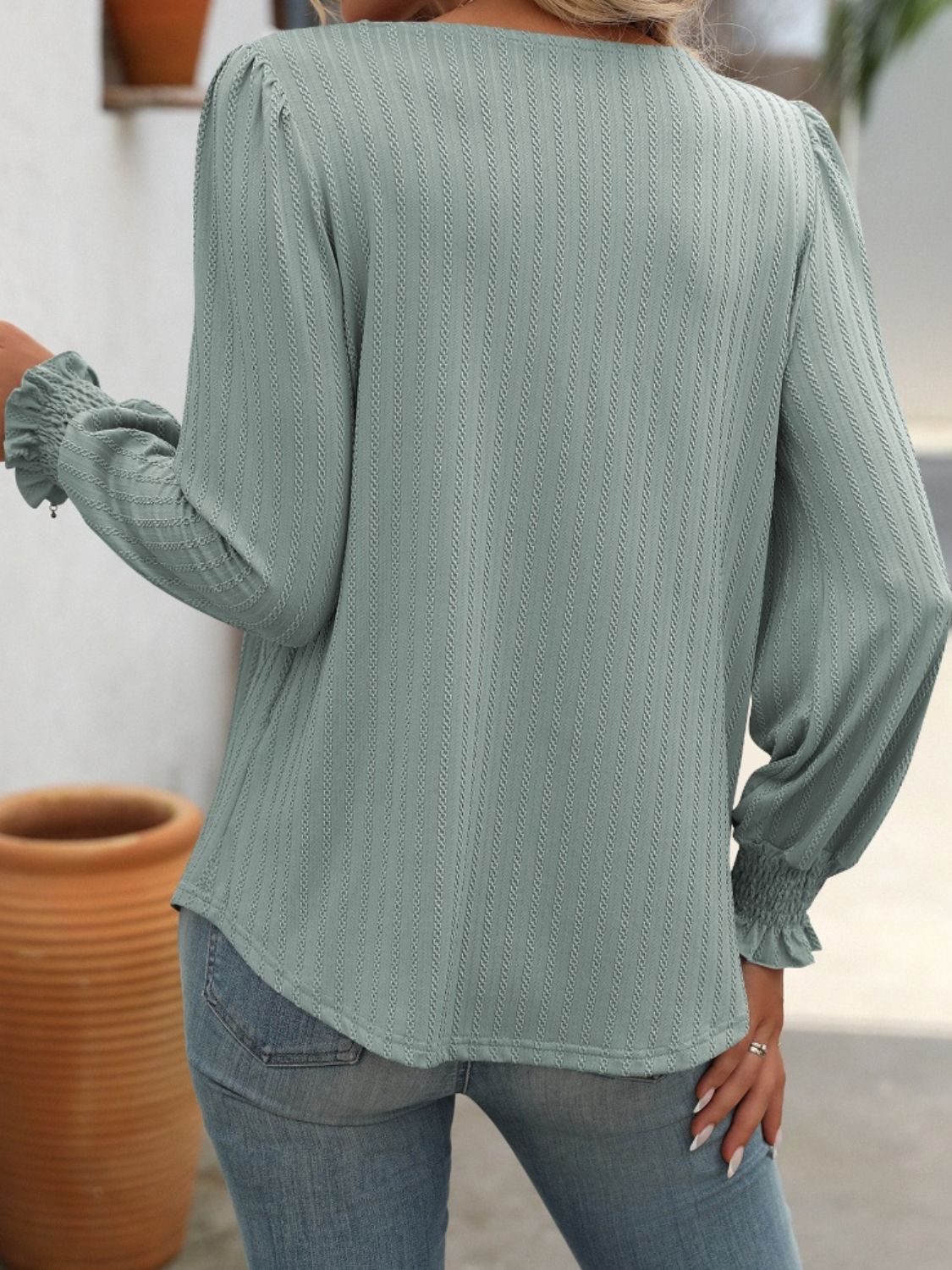 Mandy Square Neck Long Sleeve Top 
