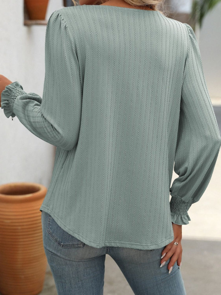 Mandy Square Neck Long Sleeve Top 