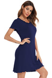 Round Neck Short Sleeve Lounge Dress 