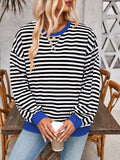 Lovelet Contrast Striped Long Sleeve Sweatshirt 