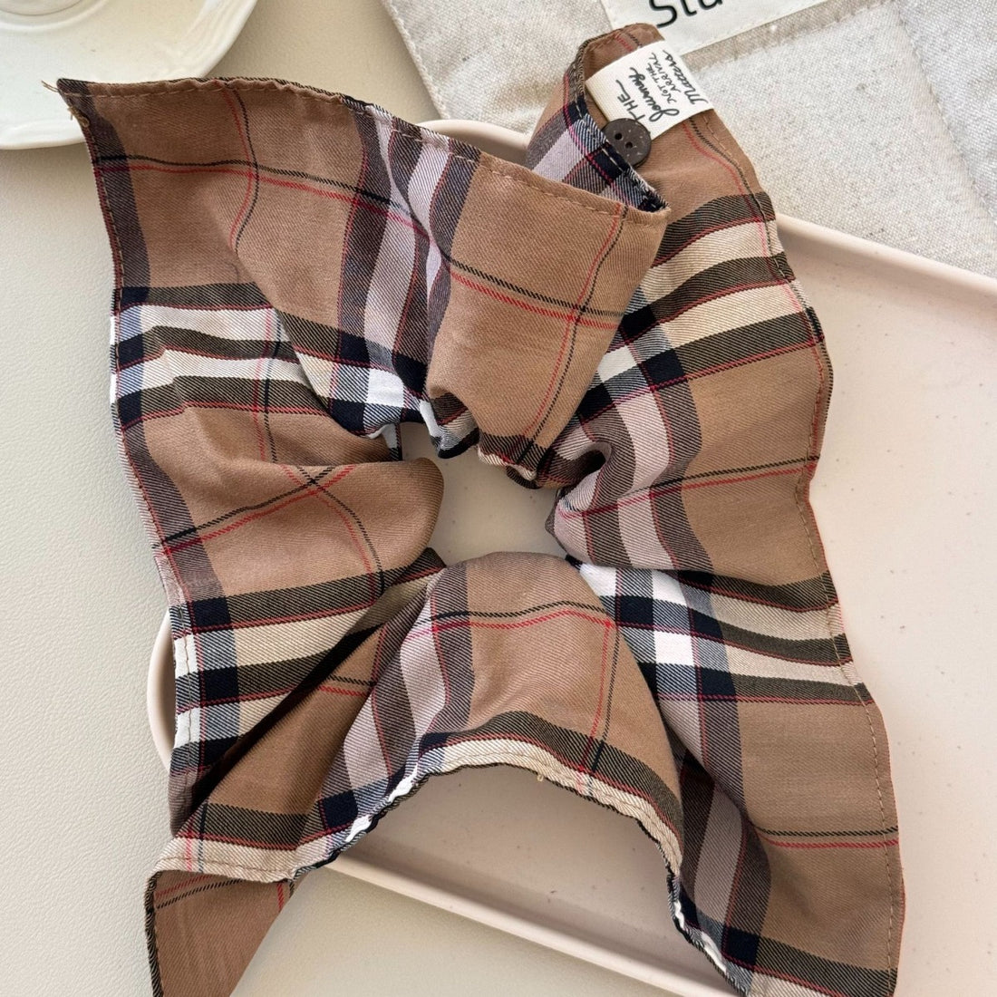 Contrast Plaid Elastic Hair Scrunchy 