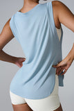 Slit Round Neck Active Tank 