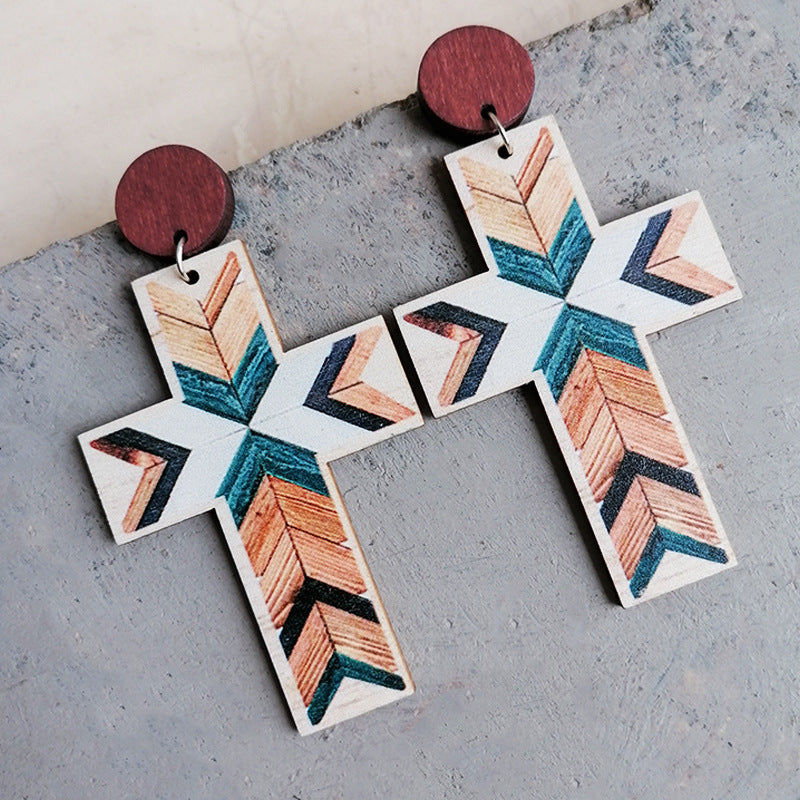 Cross Drop Earrings 
