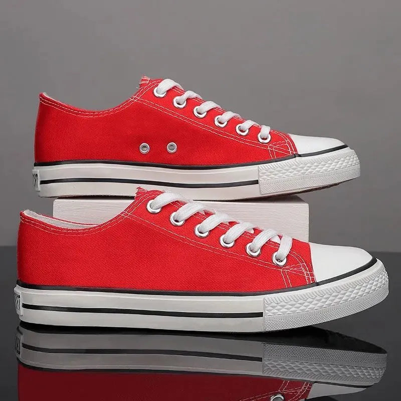 Lace Up Round Toe Canvas Sneakers 
