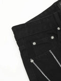 Men's Spider Web Embroidered Flared Jeans 