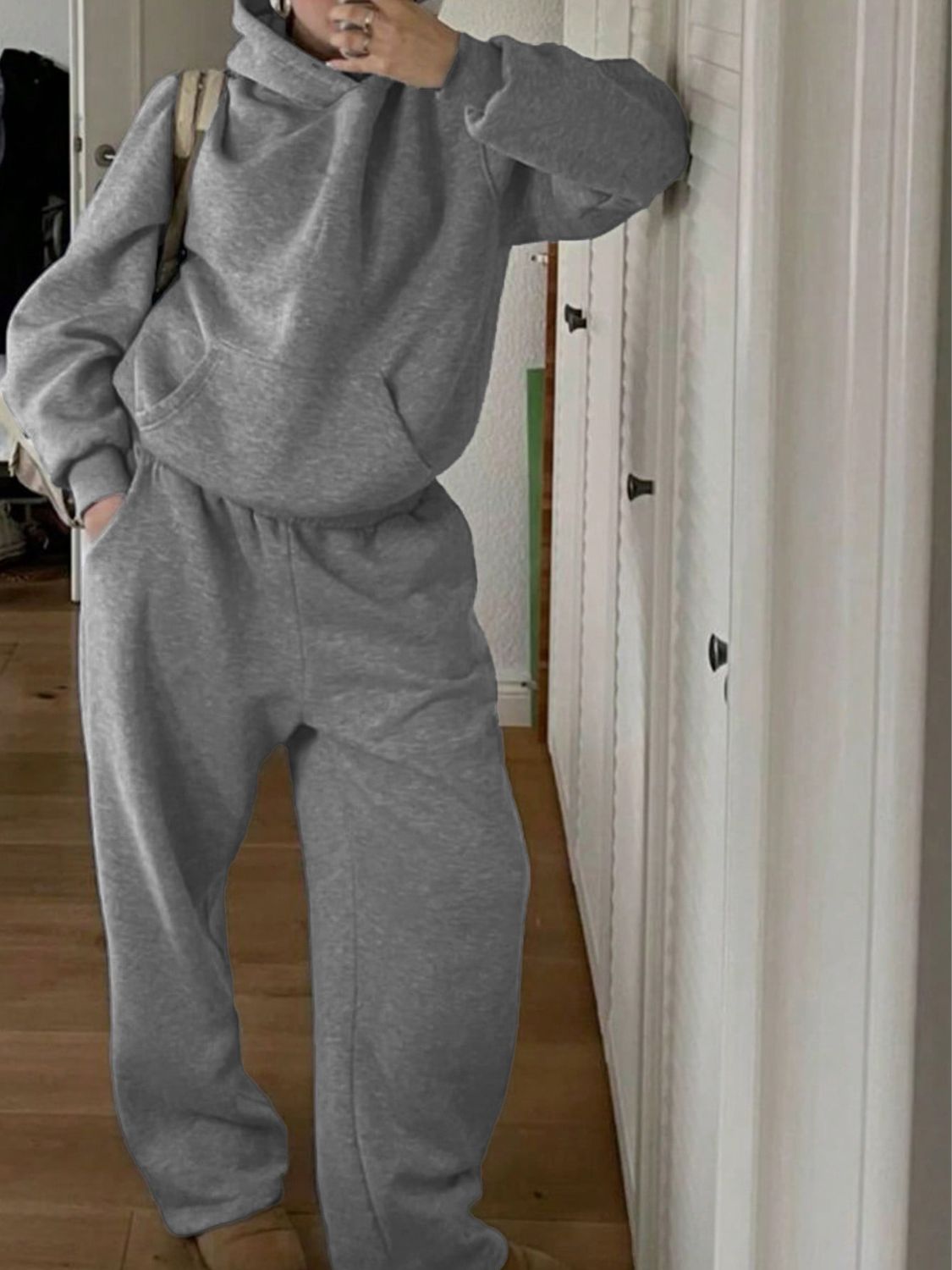 Devine Long Sleeve Hooded Jumpsuit with Pockets 