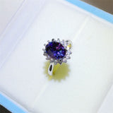 2 Carat 925 Sterling Silver Oval Moissanite Ring 