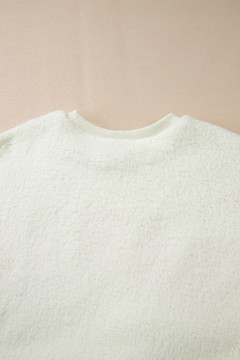 HOWDY Patched Round Neck Sherpa Sweatshirt 