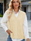 Cable Knit V-Neck Sweater Vest 