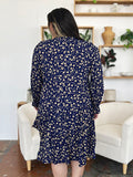 Double Take Full Size Printed Ruffle Hem Long Sleeve Tiered Dress 