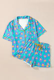 Pocketed Flower Half Sleeve Top and Shorts Lounge Set Lingerie & Nightwear