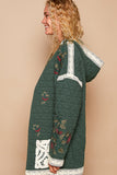 POL Embroidered Open Front Quilted Jacket with Crochet Pockets 