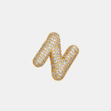 Inlaid Zircon Bubble Initial Necklace 