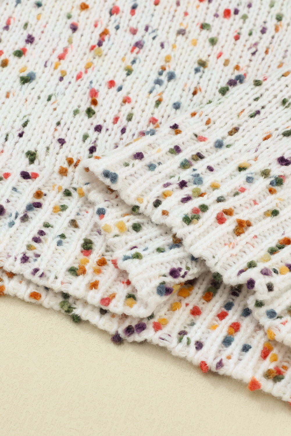 Confetti Round Neck Long Sleeve Sweater 