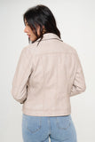 Coalition LA Button Down Cargo Vegan Leather Shacket 