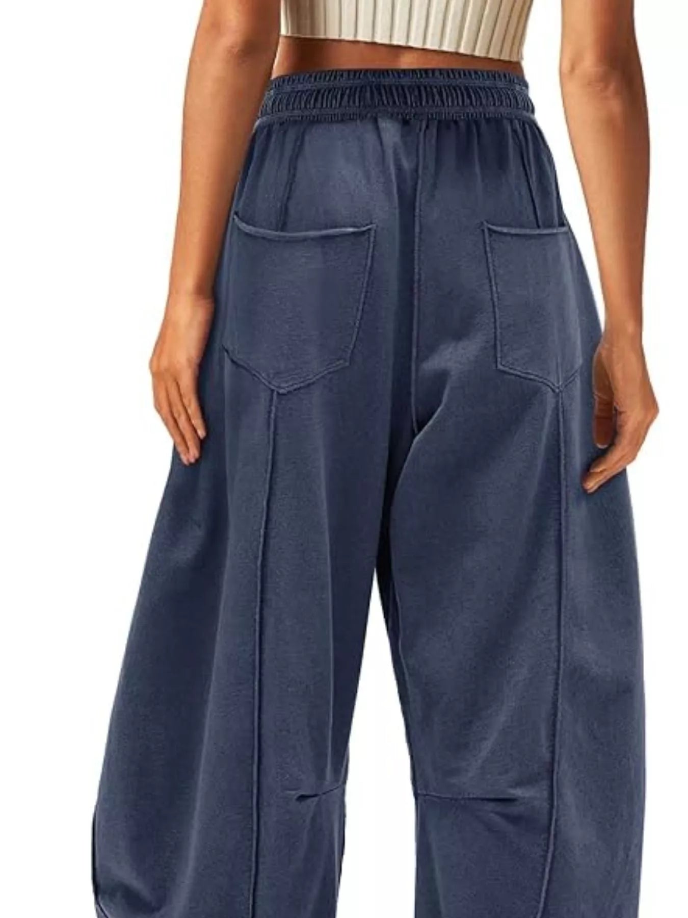 Drawstring Wide Leg Pants 