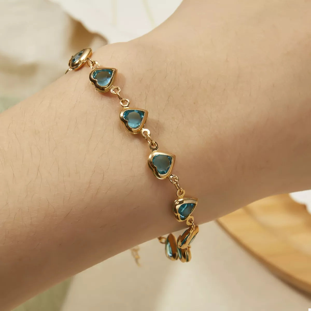 18K Gold-Plated Heart Bracelet 