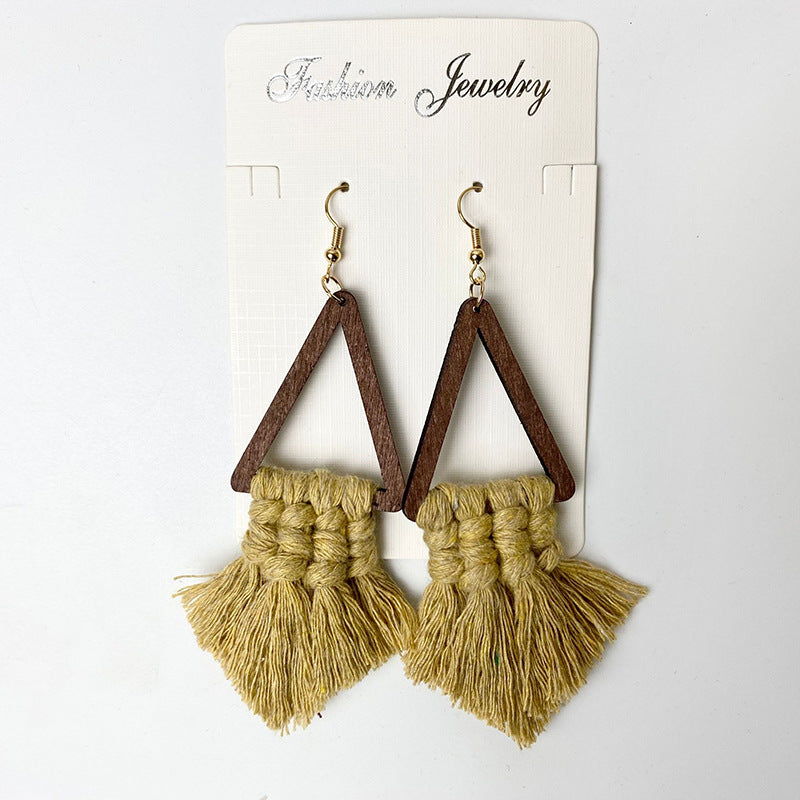 Tassel Detail Geometric Earrings 