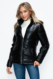 How Dare U Pocketed Zip Up Puffer Jacket with Removable Hood 