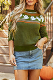 Ghost Round Neck Long Sleeve Sweater 