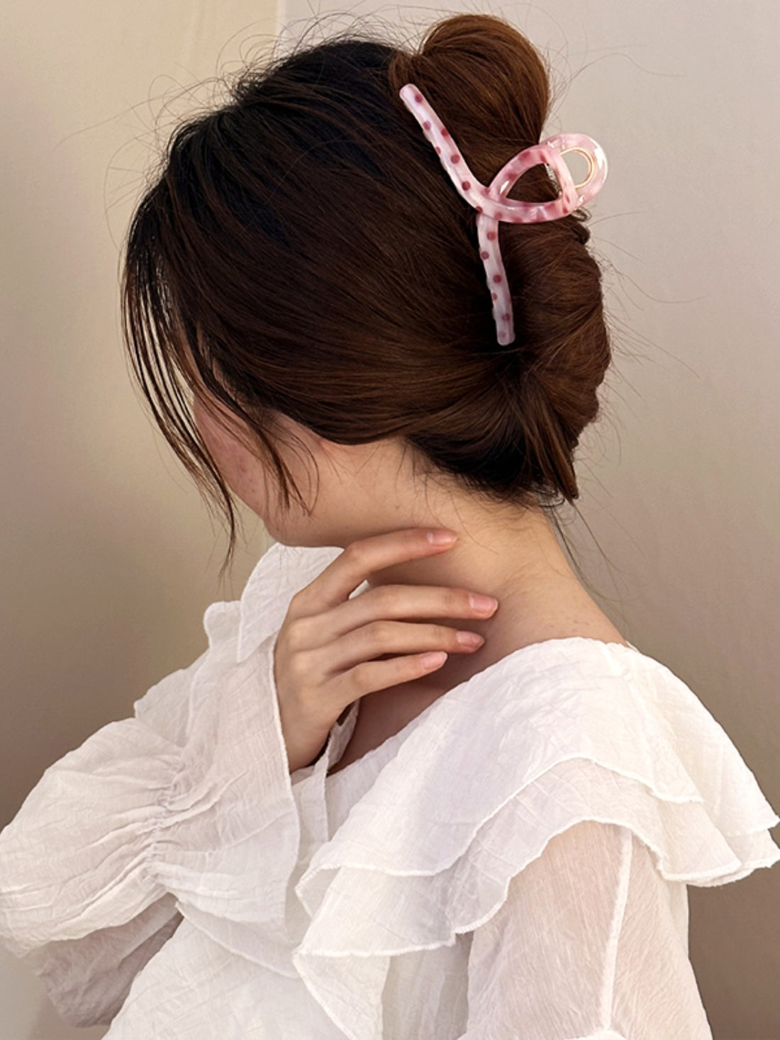 PC Polka Dot Hair Claw Clip 