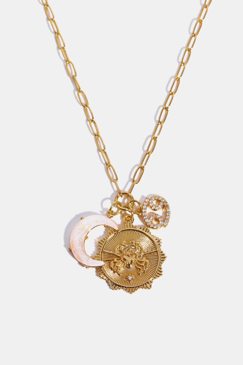 Constellation and Moon Pendant Copper Necklace 