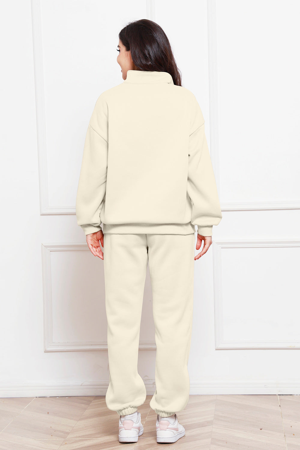 Half Zip Long Sleeve Sweatshirt and Pants Set 