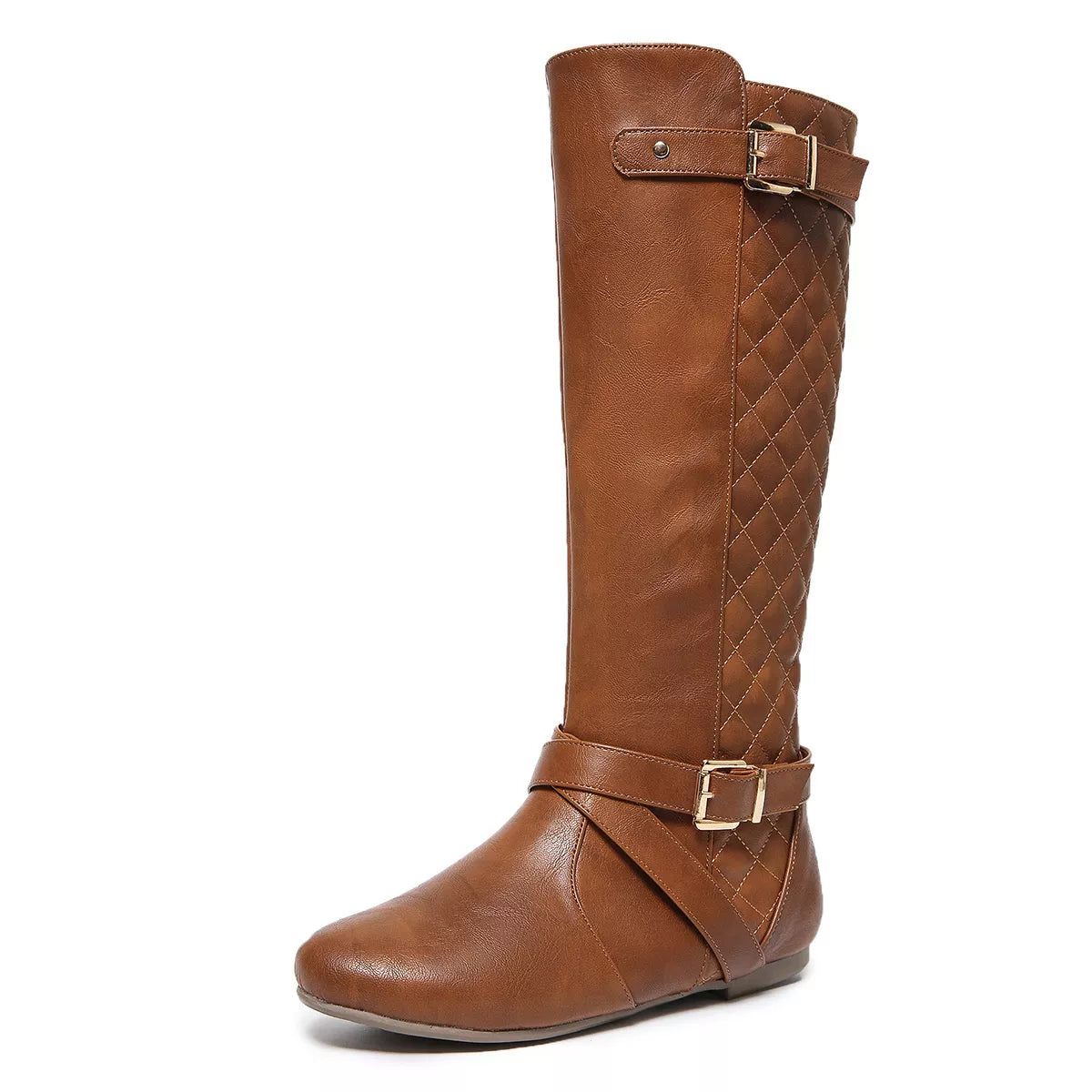 Round Toe Block Heels Boots 