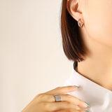 Titanium Steel Geometric Huggie Earrings 