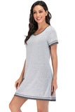Contrast Trim Short Sleeve Lounge Dress 