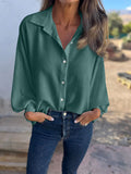 Full Size Collared Neck Long Sleeve Shirt 
